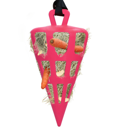 Distributeur à alimentation lente pour chevaux en caoutchouc naturel, rose – Hay Slow Feeder Fun & Flex Carrot