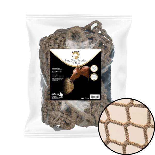 Filet à foin slow feeder pour chevaux, 2,5 kg, mailles de 45 mm – Hay Slow Feeder