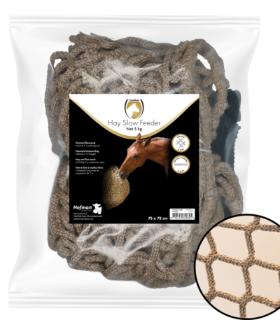 Filet à foin slow feeder pour chevaux, 5 kg, mailles de 45 mm – Hay Slow Feeder