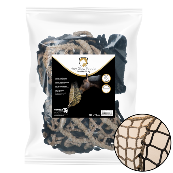 Filet à foin slow feeder pour chevaux, 10 kg, mailles 60/45 mm – Hay Slow Feeder
