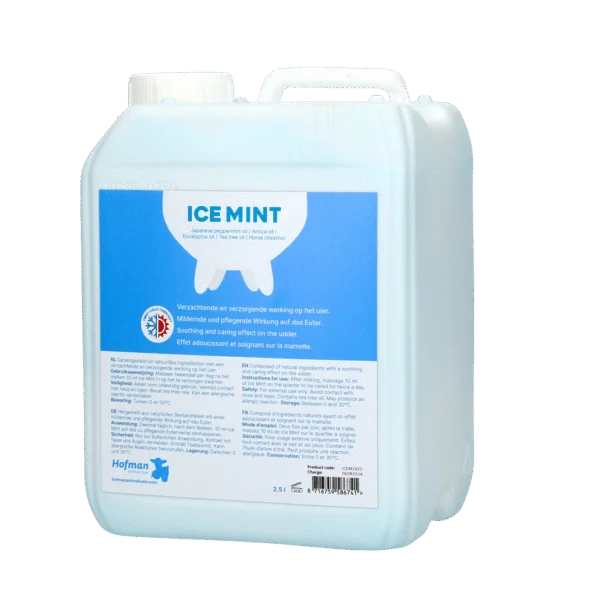 Gel pour trayons à l’huile de menthe poivrée, 2,5 l avec pompe doseuse – Vet Animal Care Ice Mint