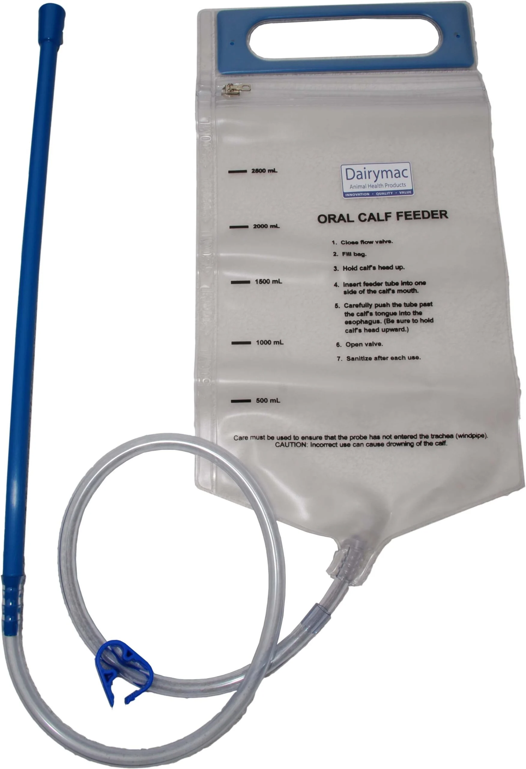 INGE0007B.jpg Sonde d’alimentation pour veaux avec poche en vinyle à fermeture éclair, 2,5 l – Image 1
