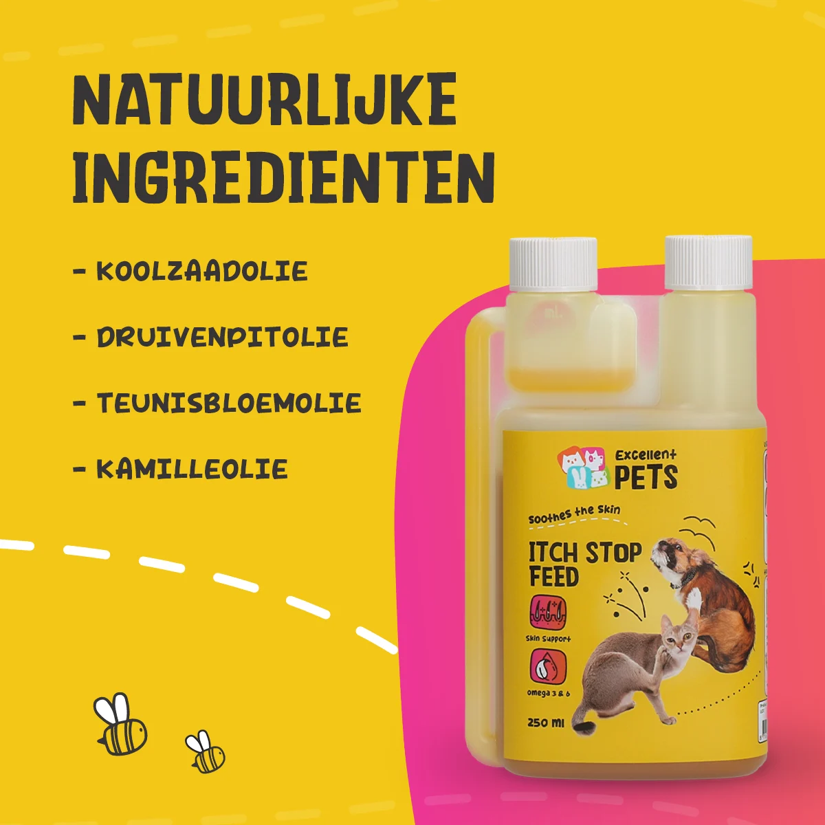 Huile alimentaire pour chiens et chats à la camomille, 250 ml – Excellent Pets Itch Stop Feed – Image 5