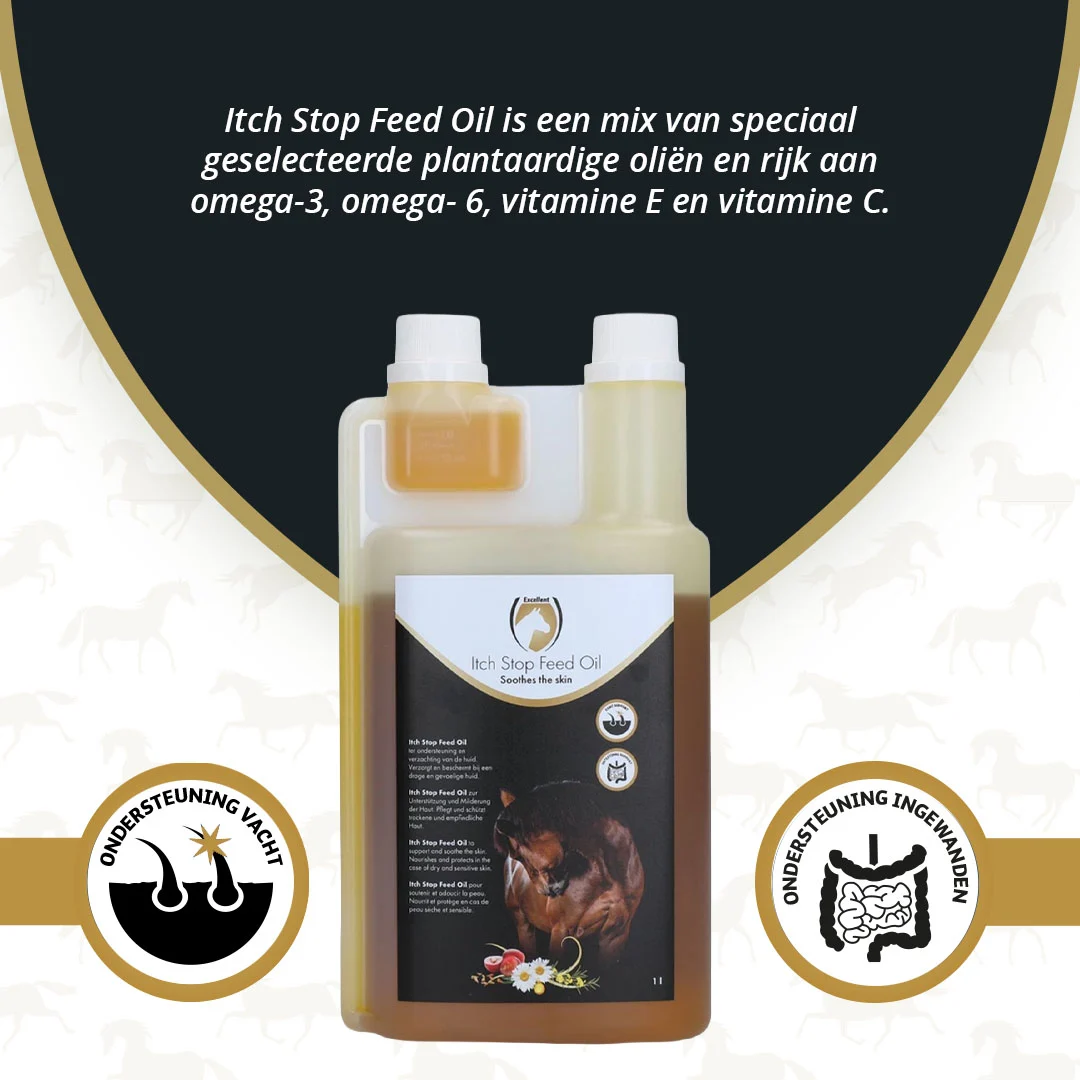 Huile alimentaire pour chevaux aux oméga 3 et oméga 6, 1 l – Excellent Horse Itch Stop Feed Oil – Image 2