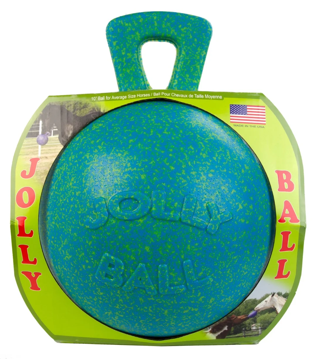 Balle de jeu pour cheval vert océan parfumée à la pomme, 25 cm – Jolly Pets Jolly Ball – Image 2