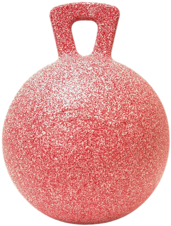 Balle de jeu pour cheval à la menthe poivrée, rouge et blanche, 25 cm – Jolly Pets Jolly Ball – Image 1