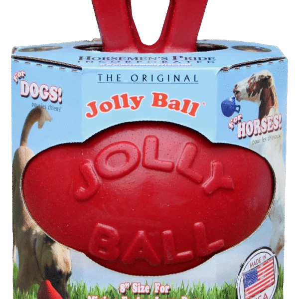 Balle de jeu pour chevaux rouge auto gonflante, 20 cm – Jolly Pets Jolly Ball Dual