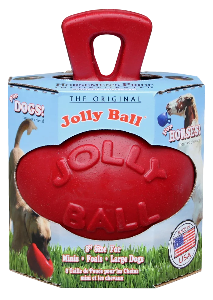 Balle de jeu pour chevaux rouge auto gonflante, 20 cm – Jolly Pets Jolly Ball Dual – Image 1
