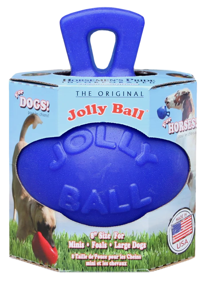Balle de jeu pour cheval bleue autogonflante, 20 cm – Jolly Pets Jolly Ball Dual – Image 1