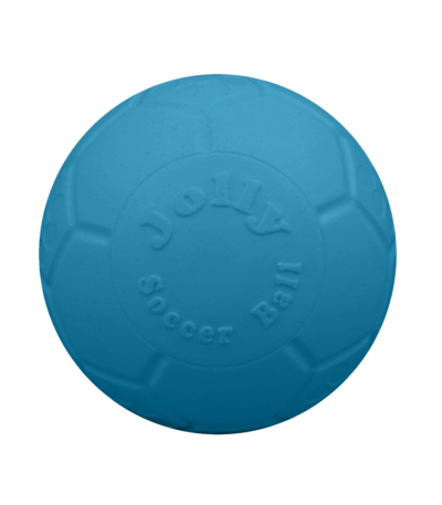 Ballon de football pour chien bleu clair, 10 cm – Jolly Pets Mini Soccer Ball