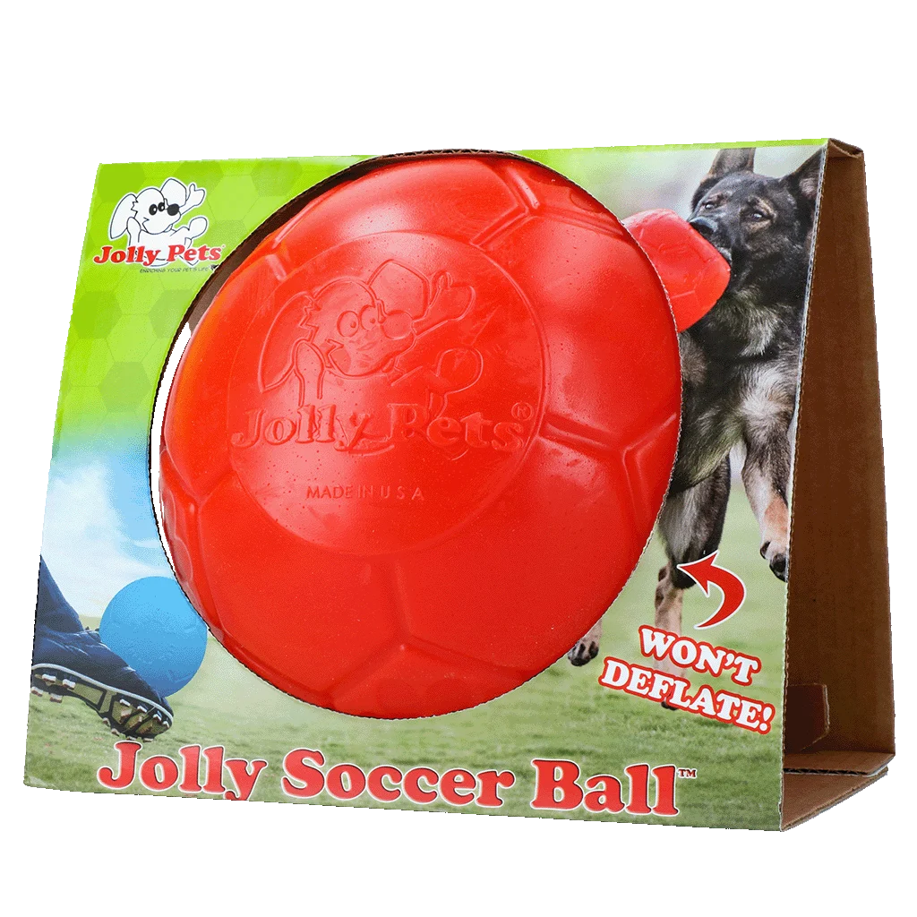 JOLL037B.png Balle à rapporter pour chien orange, 20 cm – Jolly Pets Jolly Soccer Ball – Image 1