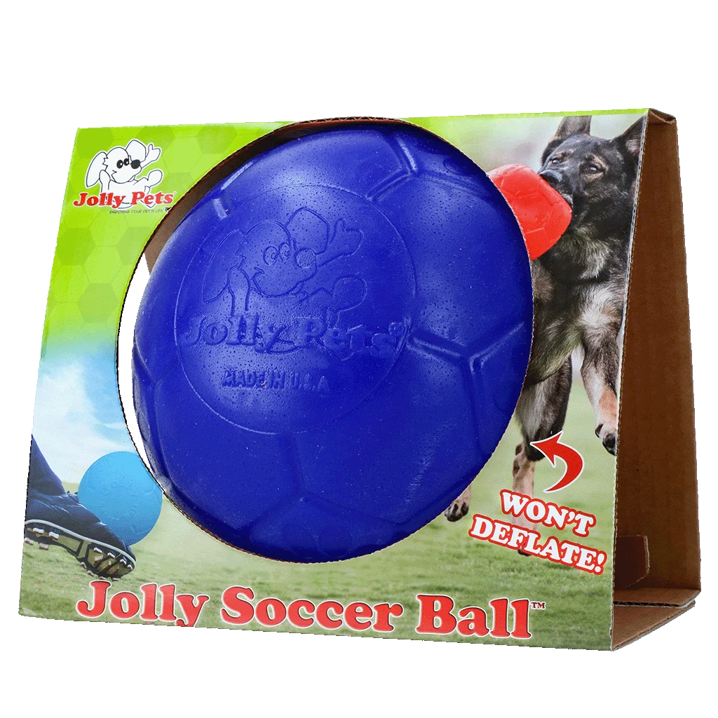 Balle flottante bleue pour chien, 20 cm – Jolly Pets Soccer Ball – Image 1