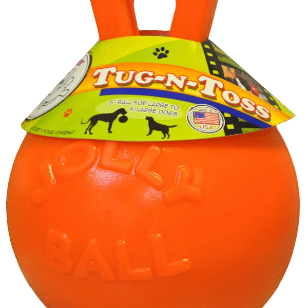 Balle flottante pour chien orange M (15 cm) – Jolly Pets Tug-n-Toss