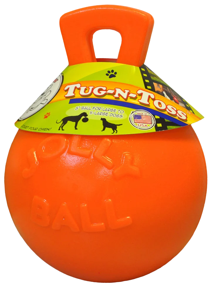 Balle flottante pour chien orange M (15 cm) – Jolly Pets Tug-n-Toss – Image 1