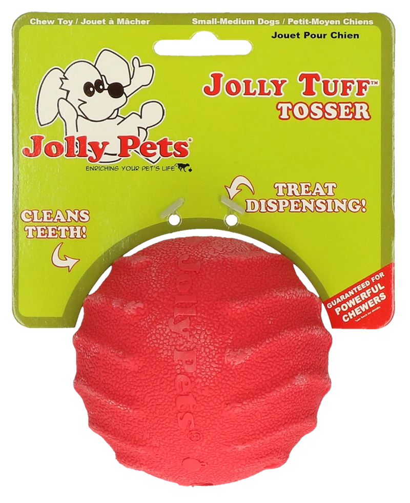 Jouet distributeur de friandises en caoutchouc S, 7,5 cm – Jolly Pets Tuff Tosser – Image 1