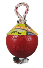 Balle pour chien avec corde, flottante, rouge M (15 cm) – Jolly Pets Romp-n-Roll