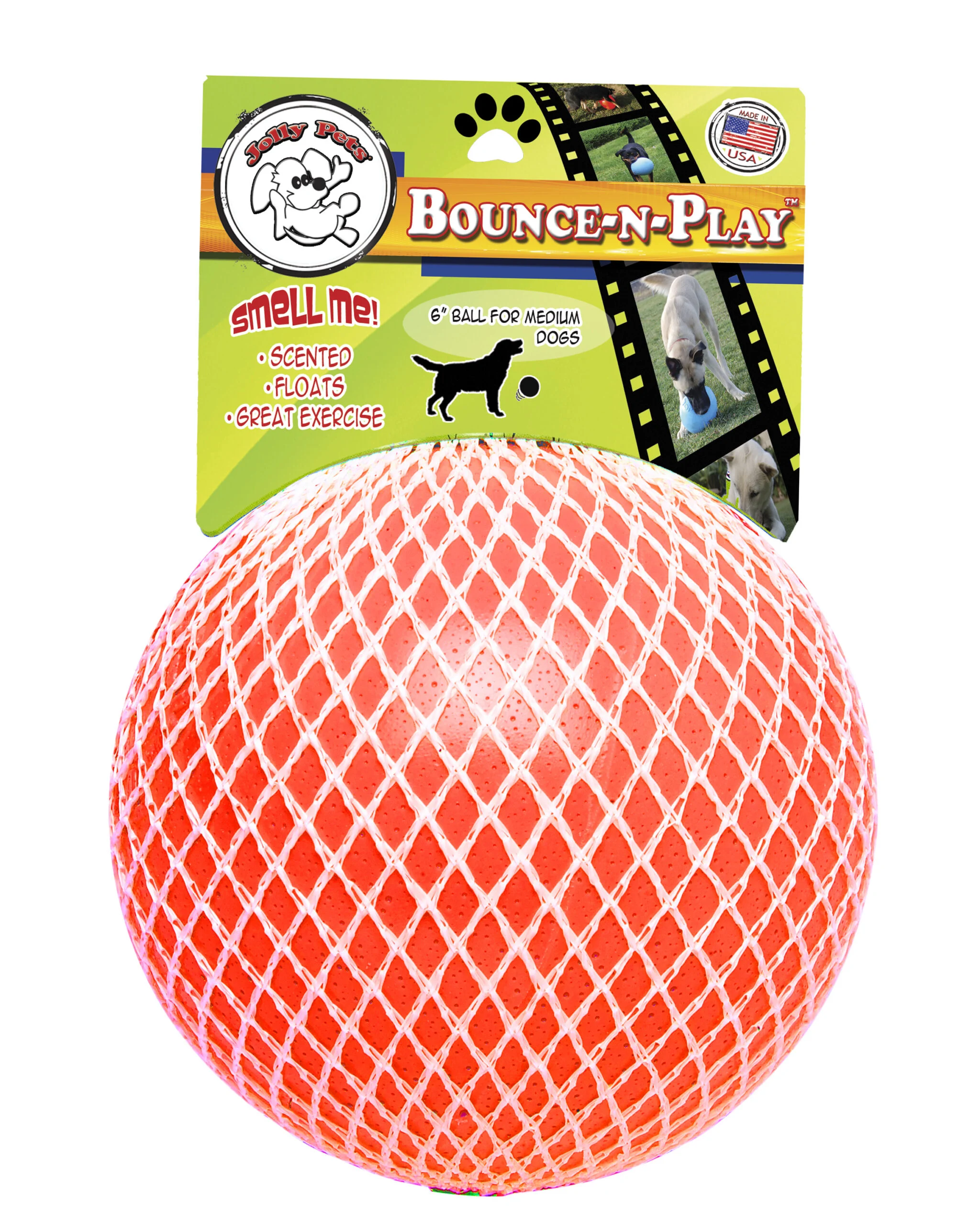Balle rebondissante flottante pour chien, Vanille L, 20 cm – Jolly Pets Bounce-n Play – Image 2