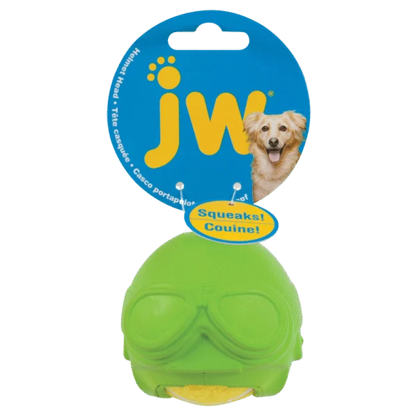 Balle de tennis pour chiens avec couinement et casque en caoutchouc – JW Helmet Heads Aviator