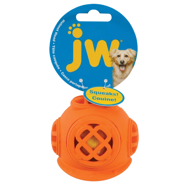 Balle de tennis pour chien avec pouet et casque en caoutchouc – JW Helmet Heads Diver
