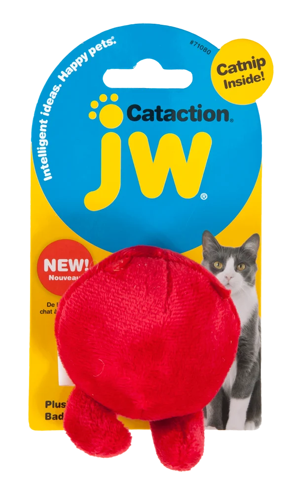 Jouet en peluche pour chat avec herbe à chat et grelot, 7 x 8 cm – JW Cataction Bad & Good Cuz – Image 1