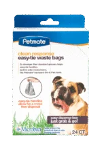 Sacs à déjections canines à nouer, 24 pièces, 31 x 33 cm – Petmate Clean Response Easy-Tie Waste Bags