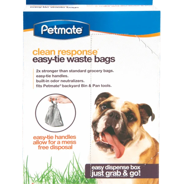Sacs à déjections canines à nouer, 24 pièces, 31 x 33 cm – Petmate Clean Response Easy-Tie Waste Bags