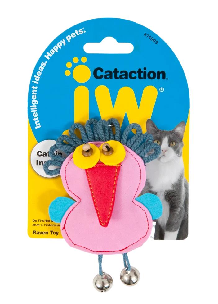 JW0471093.png Corbeau jouet pour chat avec catnip et grelots, 12 x 7 cm – JW Cataction Raven Toy – Image 1