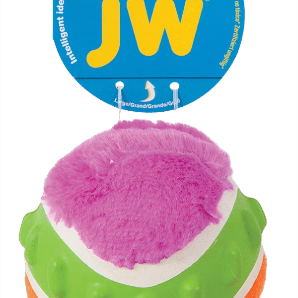 Balle pour chien avec couineur, 10 cm – JW Mixups Ribbed Ball L