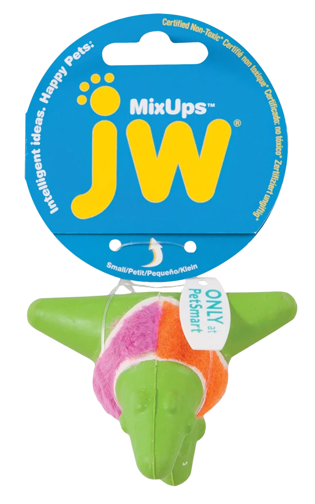 JW31042.png Balle pour chien en peluche et caoutchouc, 7,5 cm – JW Mixups Arrow Ball S – Image 1