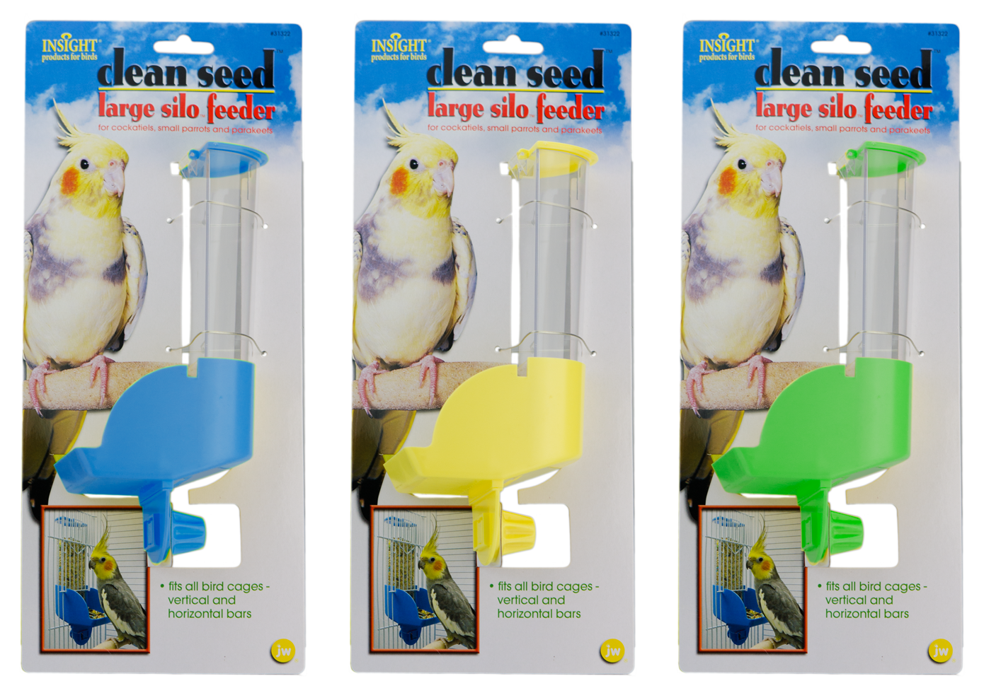 Vogelvoerbak voor Parkieten, Valkparkieten en Kleine Papegaaien – JW Insight Silo Feeder Large Mangeoire pour perruches, calopsittes et petits perroquets – JW Insight Silo Feeder Large