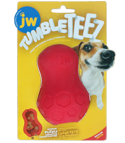 Jouet distributeur de friandises pour chien en caoutchouc – JW Tumble Teez