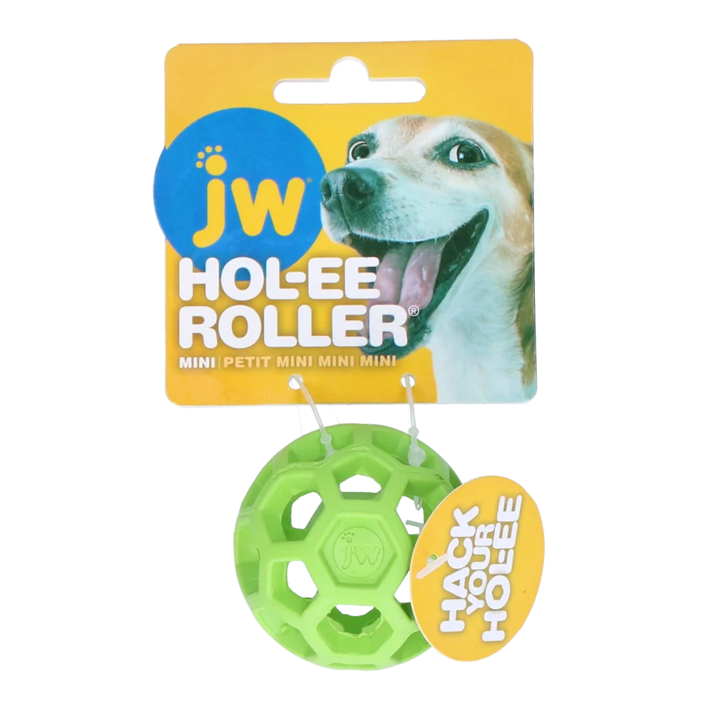 Balle pour chien en caoutchouc naturel pour friandises, 5 cm, verte – JW Hol-ee Roller – Image 1