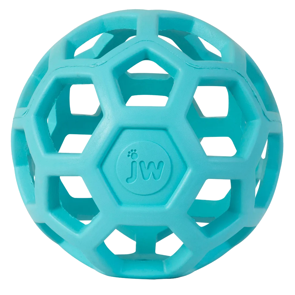 Balle pour chien en caoutchouc naturel à garnir de friandises, 9 cm, bleu clair – JW Hol-ee Roller Small – Image 2