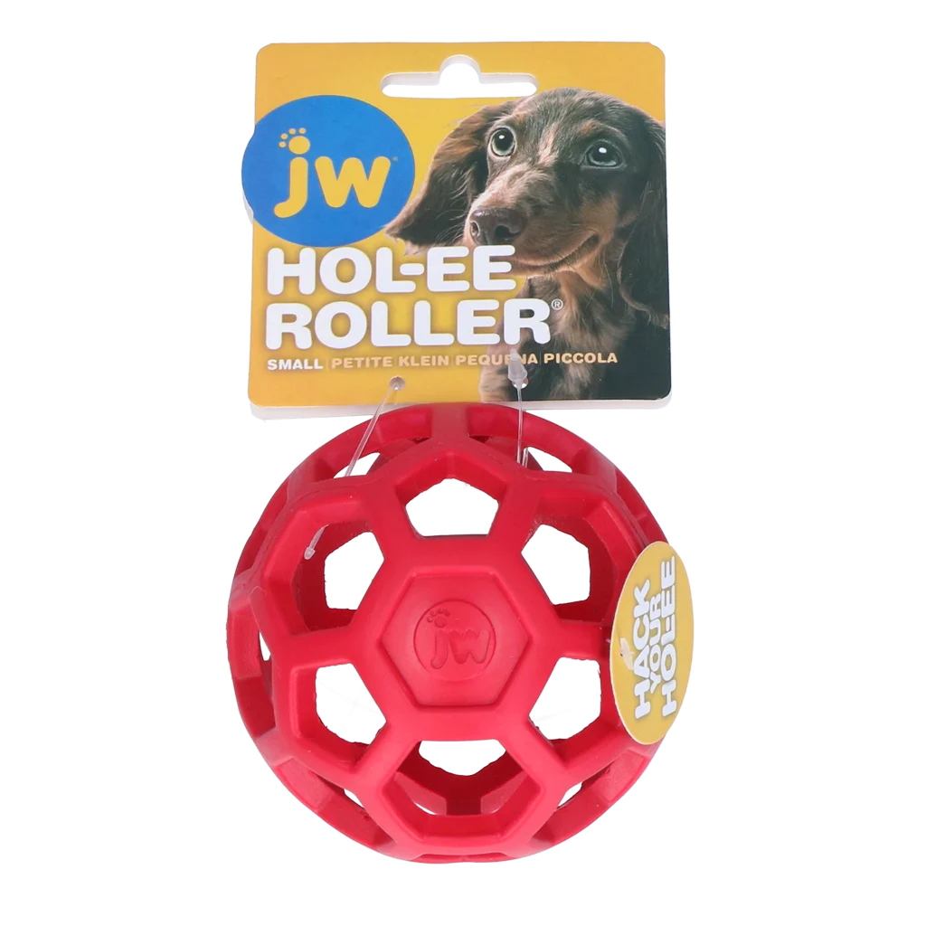 JWHO004R.png Balle pour chien en caoutchouc naturel à garnir, 9 cm, rouge – JW Hol-ee Roller Small – Image 1