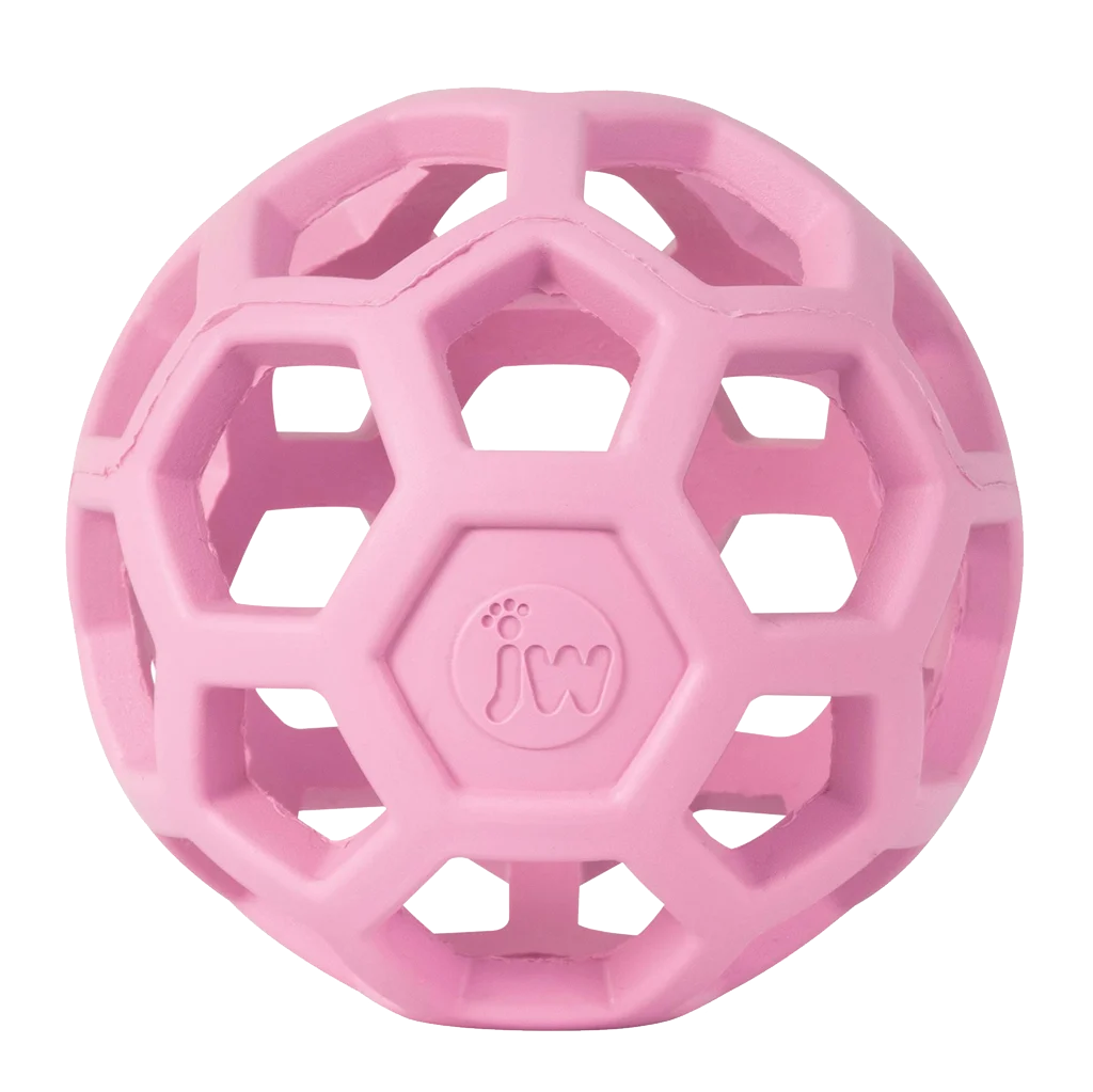 Balle pour chien en caoutchouc naturel pour friandises, 9 cm, rose – JW Hol-ee Roller Small – Image 2
