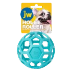 Balle pour chien en caoutchouc naturel, à garnir de friandises, 11,5 cm, bleu clair – JW Hol-ee Roller