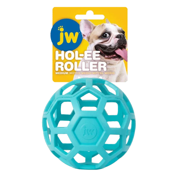 Balle pour chien en caoutchouc naturel, à garnir de friandises, 11,5 cm, bleu clair – JW Hol-ee Roller