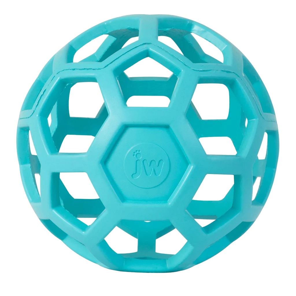 Balle pour chien en caoutchouc naturel, à garnir de friandises, 11,5 cm, bleu clair – JW Hol-ee Roller – Image 2