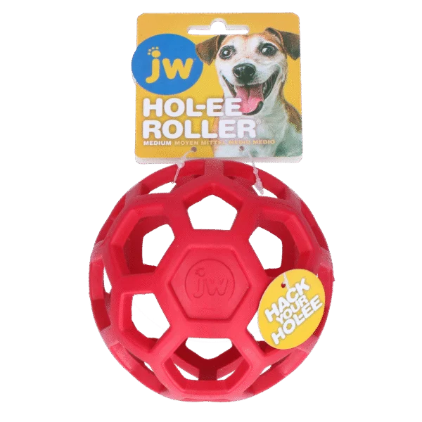 Balle pour chien en caoutchouc naturel pour friandises, 11,5 cm, rouge – JW Hol-ee Roller