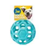 Balle pour chien en caoutchouc naturel à garnir de friandises, 15 cm, bleu clair – JW Hol-ee Roller