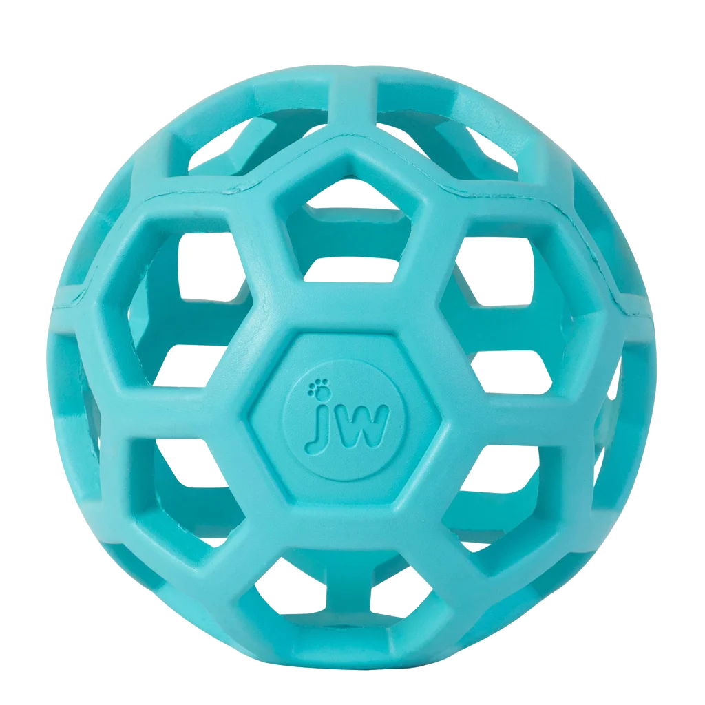 Balle pour chien en caoutchouc naturel à garnir de friandises, 15 cm, bleu clair – JW Hol-ee Roller – Image 2