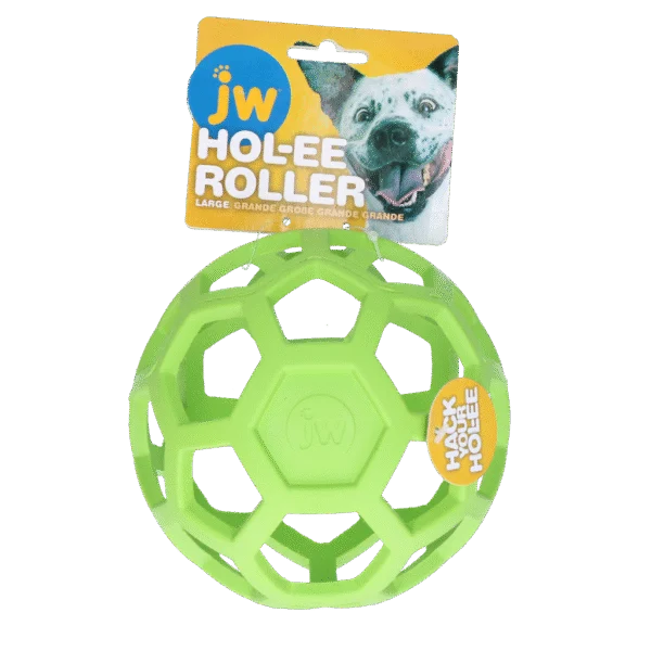 Balle pour chien en caoutchouc naturel pour friandises, 15 cm, vert – JW Hol-ee Roller