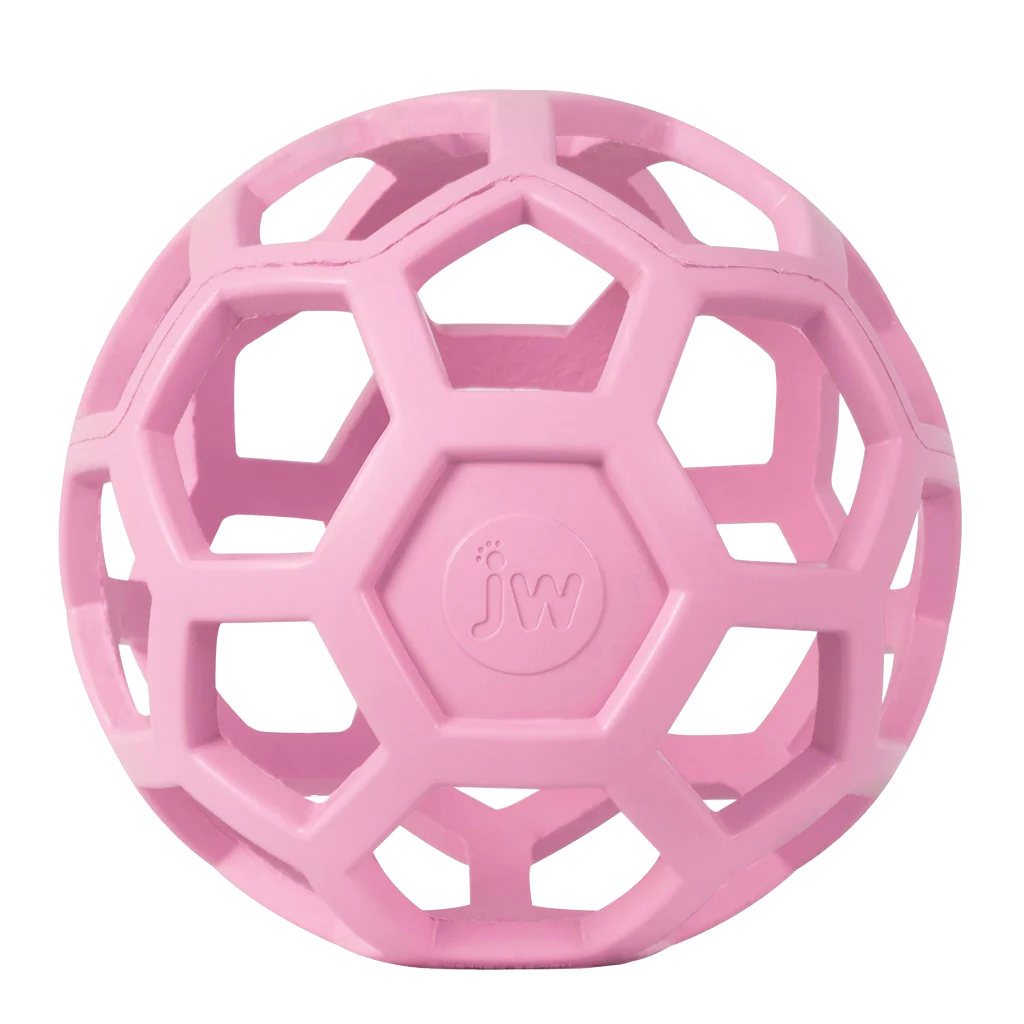 Balle pour chien en caoutchouc naturel pour friandises, 15 cm, rose – JW Hol-ee Roller – Image 2