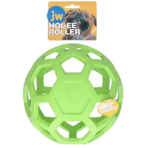 Balle pour chien en caoutchouc naturel à garnir de friandises Jumbo, 19 cm, verte – JW Hol-ee Roller