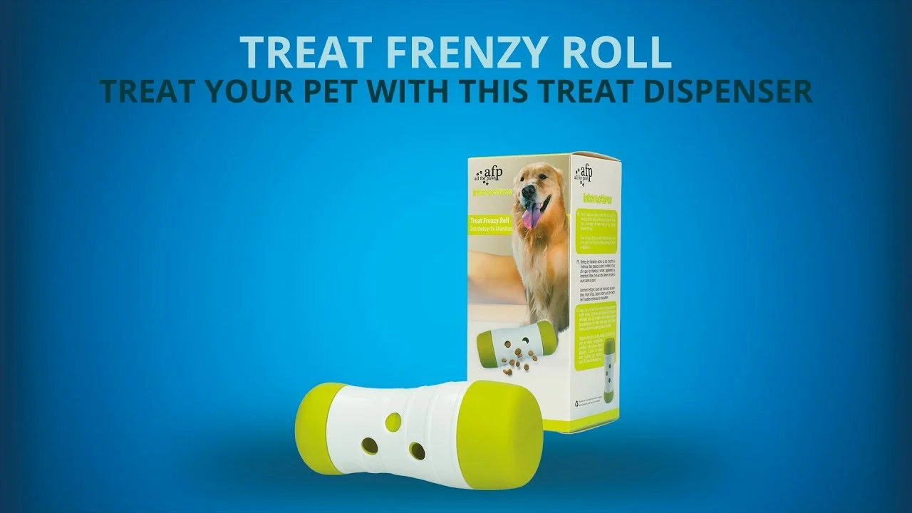 Distributeur de friandises pour chiens à débit réglable, 15,5 x ø 6 cm – AFP Interactives - Treat Frenzy Roll – Image 6