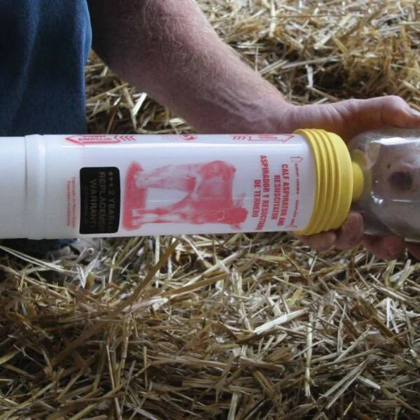 Pompe de réanimation pour veaux avec masque et fonction d’aspiration