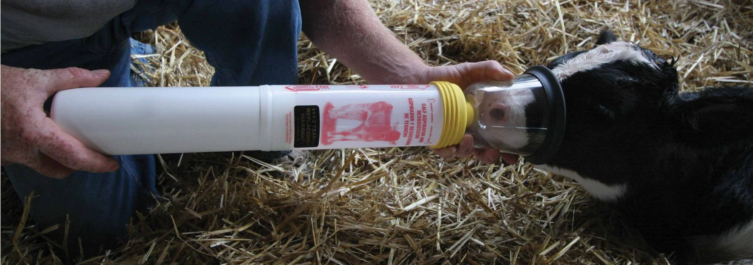 Pompe de réanimation pour veaux avec masque et fonction d’aspiration – Image 1