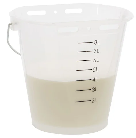 Seau à veau blanc transparent avec graduations, 8 l – Image 3