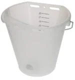 Seau à veau blanc transparent avec graduations, 8 l