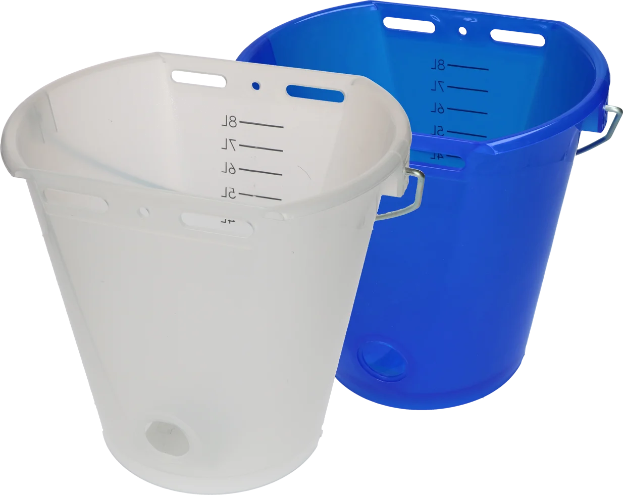 Seau à veau blanc transparent avec graduations, 8 l – Image 2